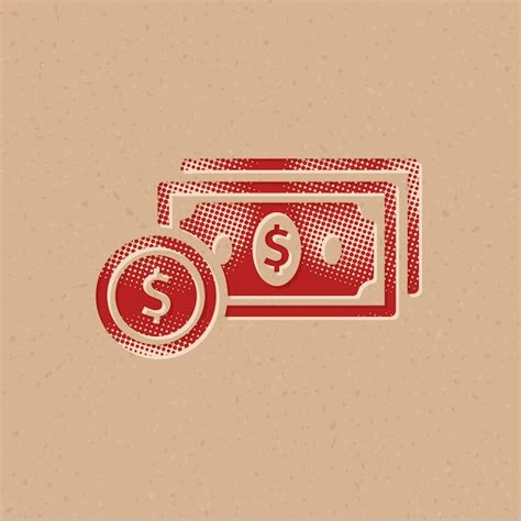 Icono de estilo de semitono de dinero con ilustración de vector de