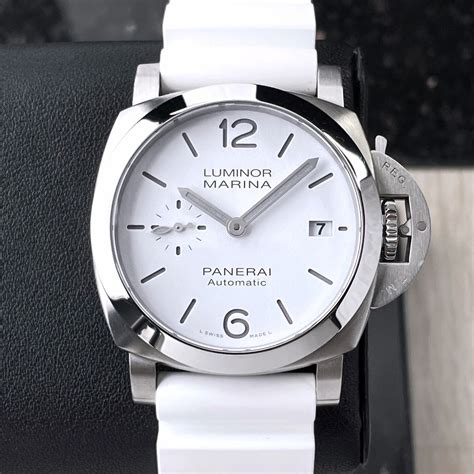 Panerai Luminor Marina Quaranta White Dial Automatic Steel Leather