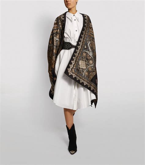 Womens ETRO Black Jacquard Mantella Poncho Harrods CountryCode