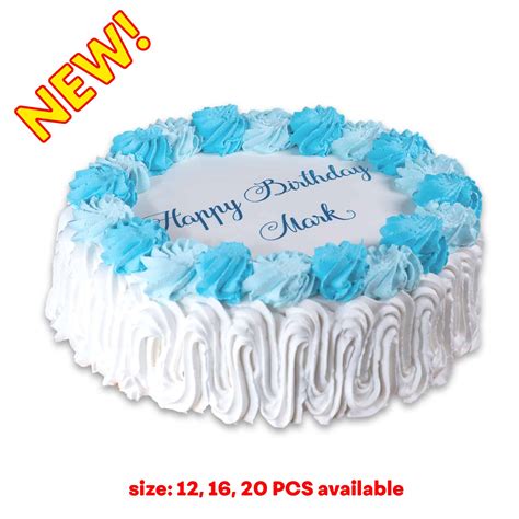 A Blue Decor Happy Birthday Round Cake New Bakery Mazowsze