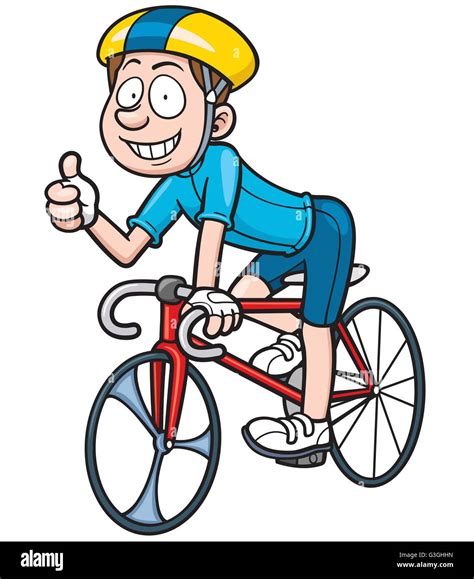 Estilo De Dibujos Animados Vector Ilustraci N De Un Ciclista Monta Su