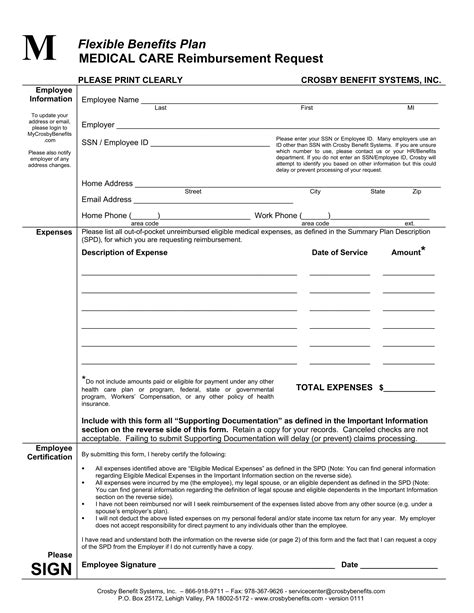 2022 Medical Reimbursement Form Fillable Printable Pdf Forms