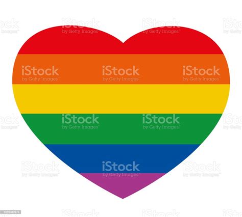 Gay Stolz Regenbogen Flagge Herz Form Stock Vektor Art Und Mehr Bilder