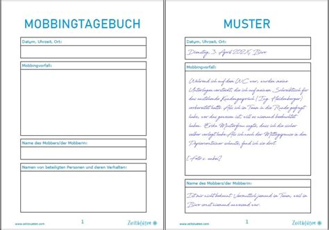 Mobbingtagebuch Vorlage Muster Beispiel Wozu Wie Anlegen