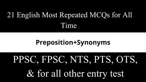 Top English Most Repeated Mcqs For All Competitive Exams English