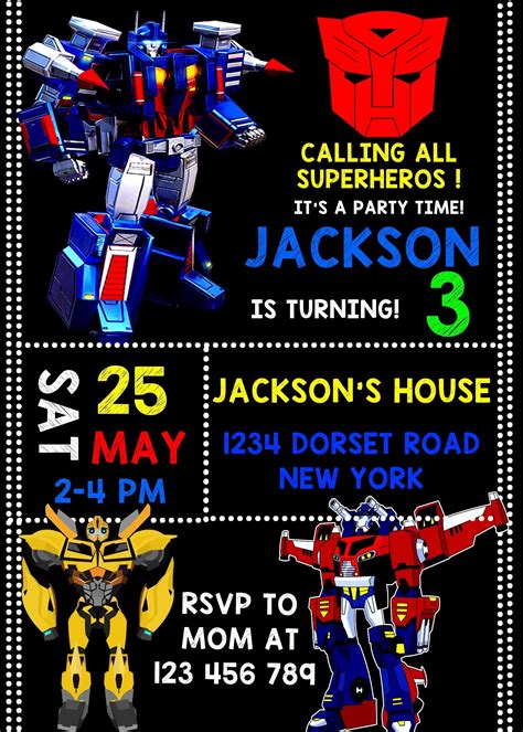 Transformers Birthday Invitations Free Printable Free Templates Printable