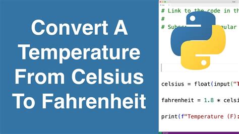 Convert A Temperature From Celsius To Fahrenheit Python Example Youtube