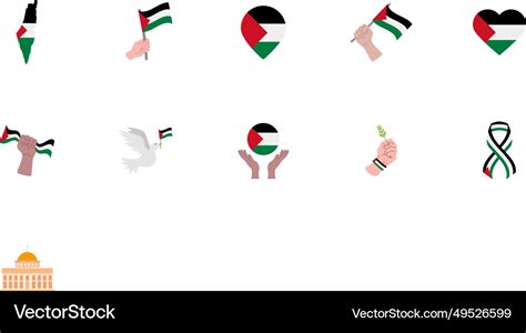 Palestine flag heart Royalty Free Vector Image