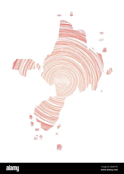 Sark Map Filled With Concentric Circles Sketch Style Circles In Shape