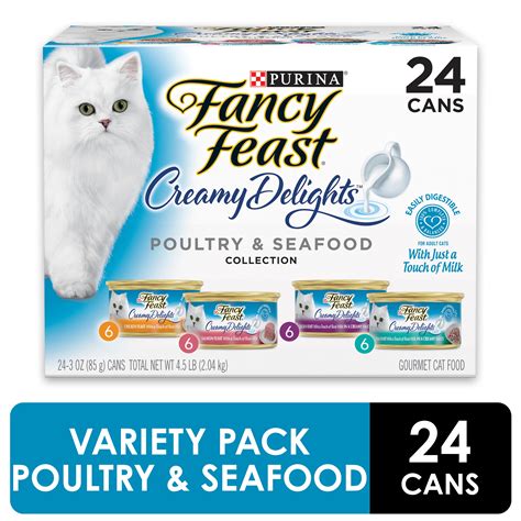 24 Pack Fancy Feast Wet Cat Food Variety Pack Creamy Delights