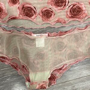 Kensie Intimates Sleepwear Nwot Kenzie Medium Lingerie Floral And Striped Matching Set