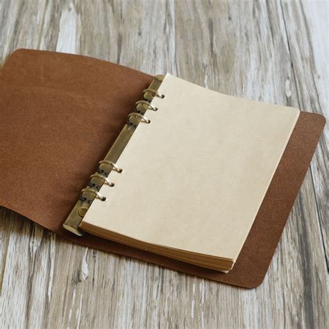 Personalized Simple A5 6 Ring Binder Notebook Leather Etsy