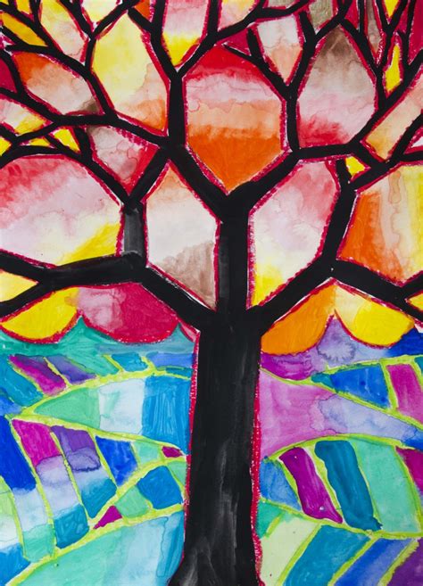 Albero A Colori Caldi E Freddi Arte A Scuola