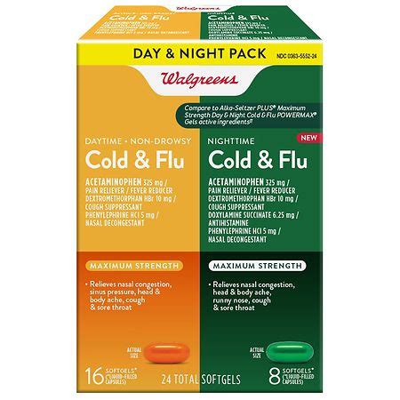 Walgreens Daytime Non Drowsy Cold Flu Liquid Caps Off