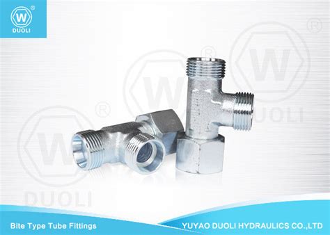 Bite Type Hydraulic Tube Compression Fittings Run Tee Adapters With