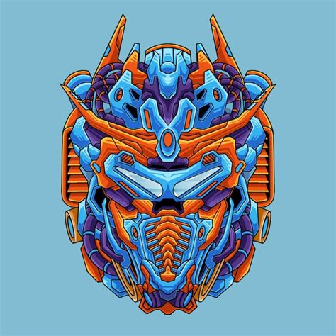 Premium Vector Head Mecha Detailed Vector Illustration