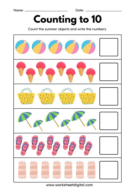 Counting To 10 Worksheet Digital