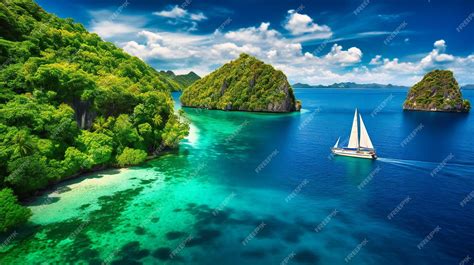 Premium Photo An Aweinspiring Image Of A Lavish Yacht Navigating