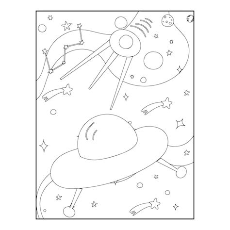 Coloriages De L Espace Pour Les Enfants Vecteur Premium