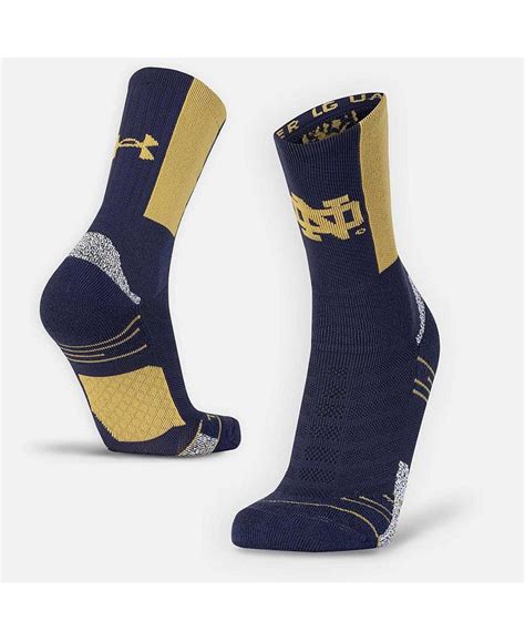 Under Armour Mens Navy Notre Dame Fighting Irish Playmaker Crew Socks