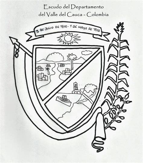 EMBLEMAS DEL VALLE DEL CAUCA PARA COLOREAR Arte Jonico Departamentos