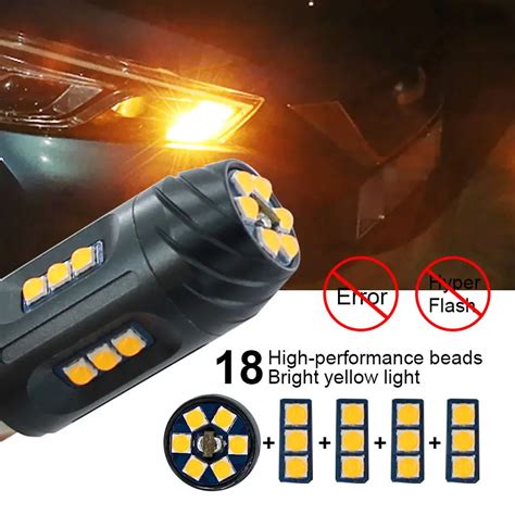 2x Canbus No Hyper Flash 1156 BAU15S PY21W BA15S P21W LED Turn Signal