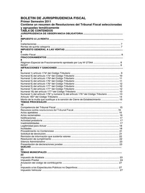 Boletin De Jurisprudencia Fiscal Pdf Impuestos Impuesto Sobre La