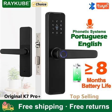 Raykube Biometric Fingerprint Door Lock K7 Pro Smart Lock Tuya App Remote Unlocking Keyless