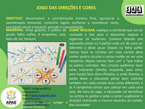 Jogo das direções e cores