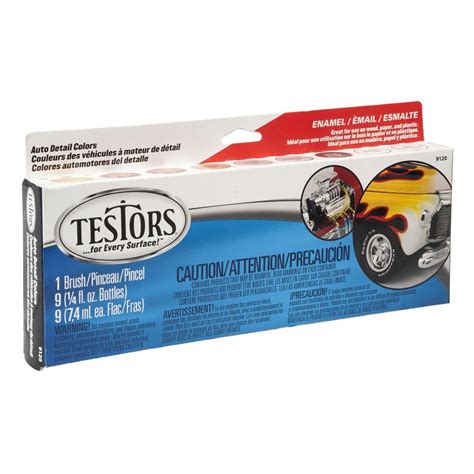Testors 025 Oz 8 Color Auto Detail Enamel Paint Set 6 Pack 9120