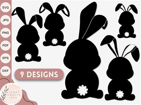 Easter Bunny Svg Rabbit Dxf Silhouette Cut File Easter Bunny Clipart Digital Download For