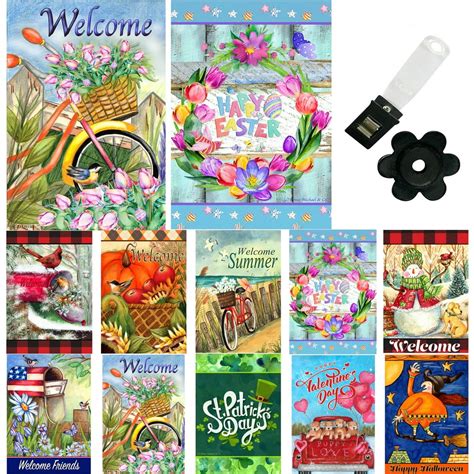 Seasonal Garden Flag Set Of 10 12 X 18 Inch Yard Flag Decorations