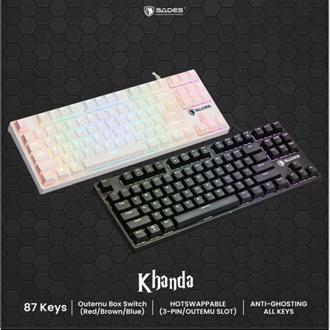 Jual Keyboard Mechanical Removeable Blue Switch Sades Khanda TKL RGB