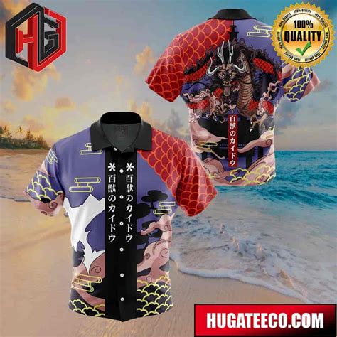 Kaido Pattern One Piece Button Up Animeape Hawaiian Shirt Hugateeco