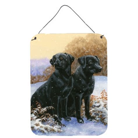 Carolines Treasures Bdba450ads1216 Black Labradors Snowy Day Wall Or Door Hangi 16hx12w Fry’s