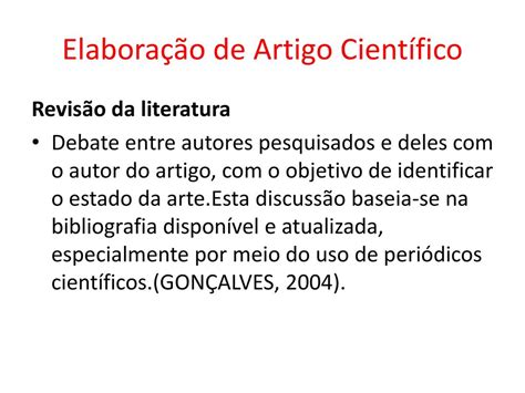 ELABORAÇÃO DE ARTIGO CIENTÍFICO ppt carregar