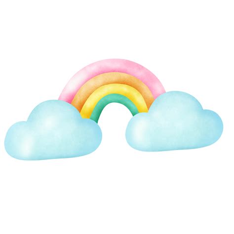 Watercolor Rainbow Illustration Clipart Png