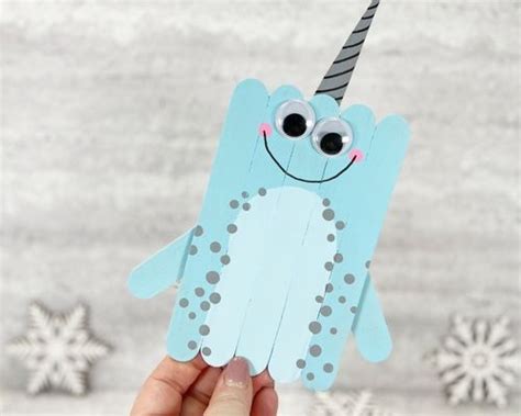Popsicle Stick Narwhal Crafts For Kids Easy Crafts For Kids