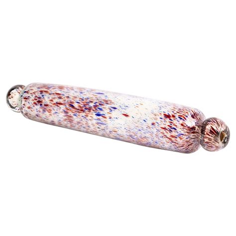 Nailsea Hand Blown Antique Glass Rolling Pin With Colored Inclusions For Sale At 1stdibs