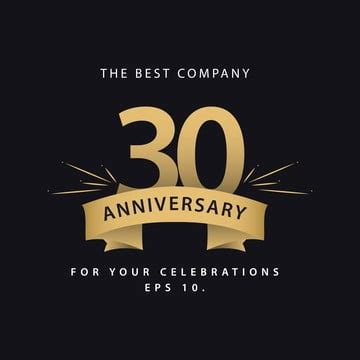 30 Year Anniversary Square Vector Template Design Illustration 30