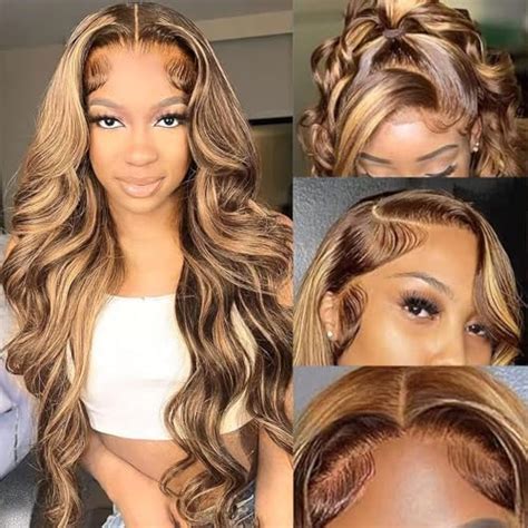 Silaiya Body Wave Highlight Ombre Lace Frontal Wig Human