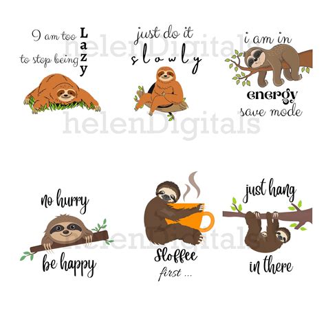 Sloth Moth Svg Sloth Svg Sloth Clip Art Bundle Funny Etsy Art