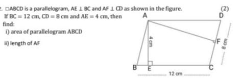 प Abcd Is A Parallelogram Ae⊥bc And Af⊥cd As Shown In The Figure If Bc