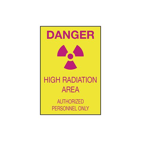 Danger High Radiation Area X Self Stick Vinyl English Icc