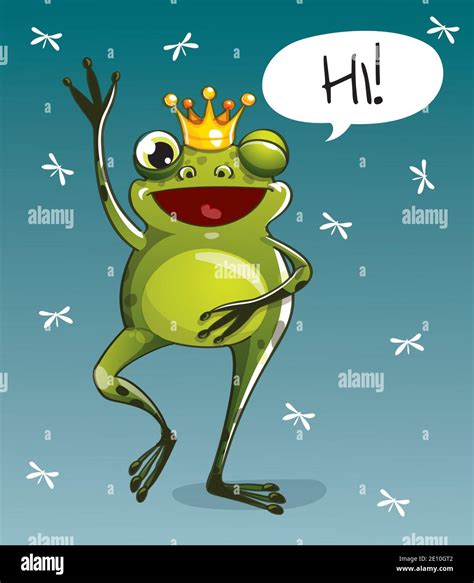 Vector Illustration Of Cartoon Frog Prince Hi Stock Vector Image And Art