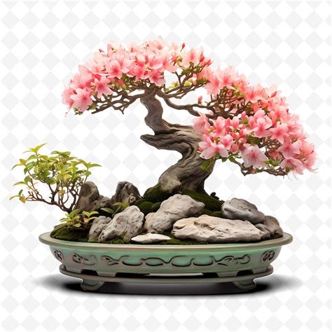 Premium Psd A Bonsai Tree With Pink Flowers On It And The Word B On It