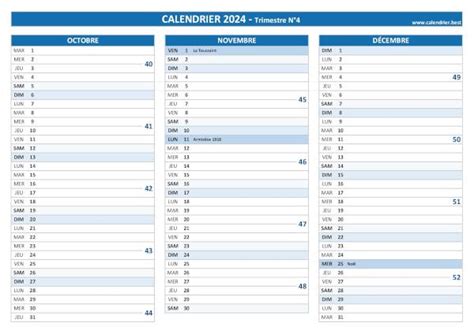 Calendrier 2024 Trimestre 4 Jilly Lurlene