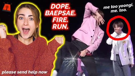 Dope Baepsae Fire Run We BTS Reaction YouTube