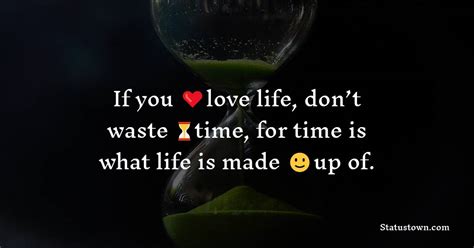 love life dont waste time  time   life