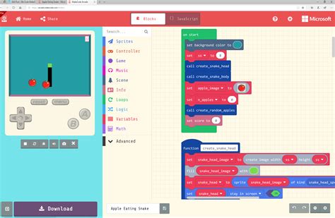 Apple-Eating Snake in MakeCode Arcade | We Code MakeCode